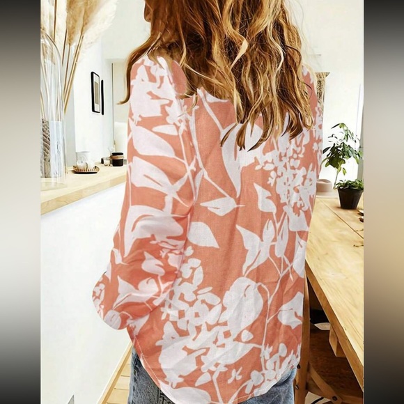 Boho floral print button down shirt - Picture 16 of 16